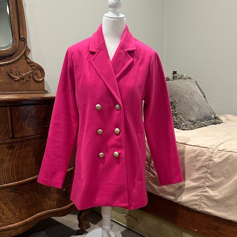 Aura from Red Dress Boutique Women's Pink Double-Breasted Coat